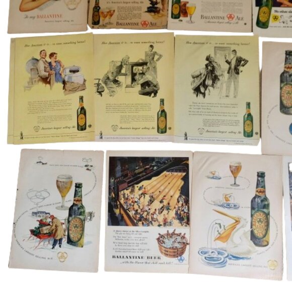 Vintage 1940s-50s BALLANTINE ALE BEER  BREWERY DECOR ART ADVERTISING~LOT OF 15 - Picture 5 of 5